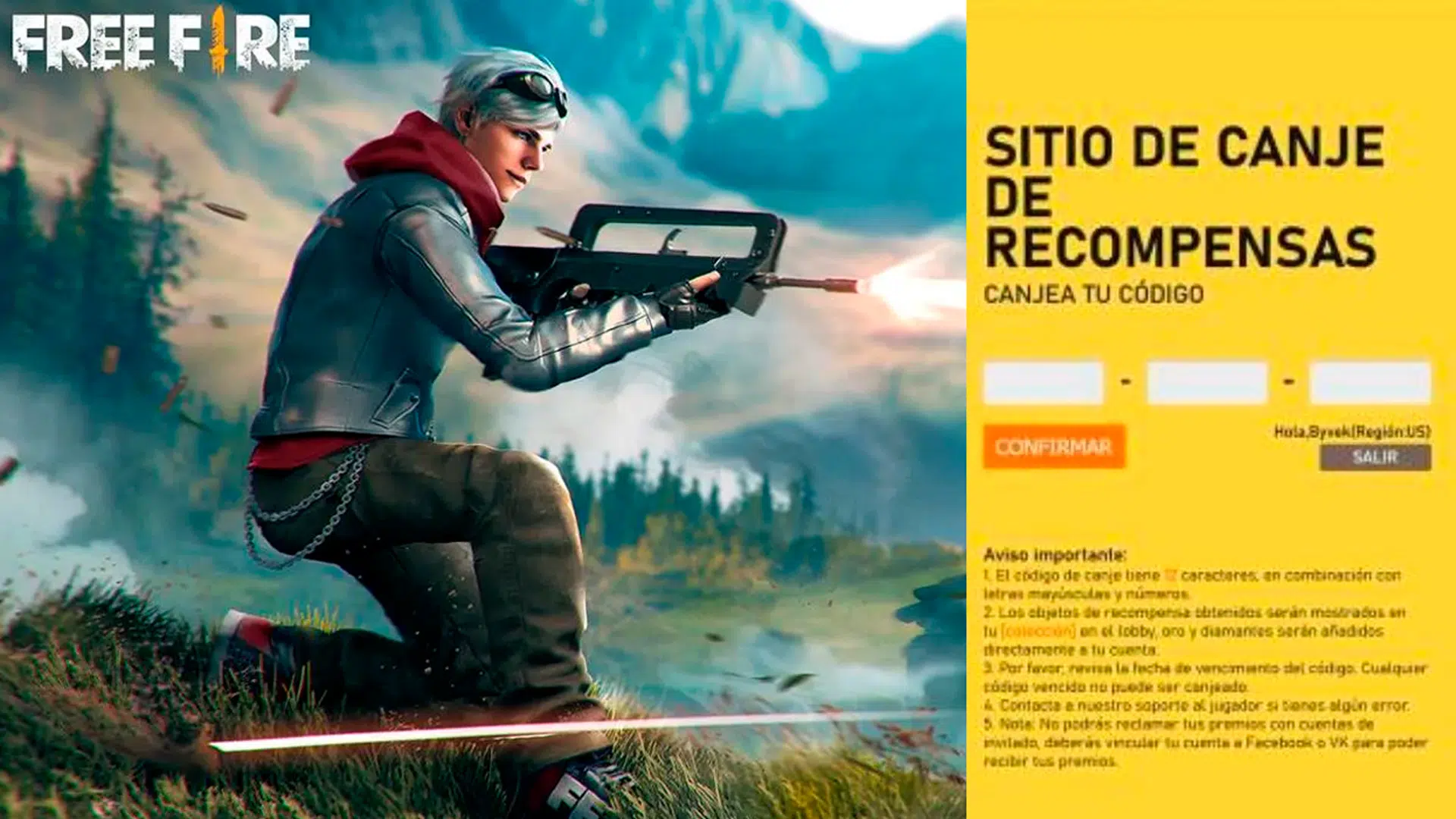 free fire all máximo códigos