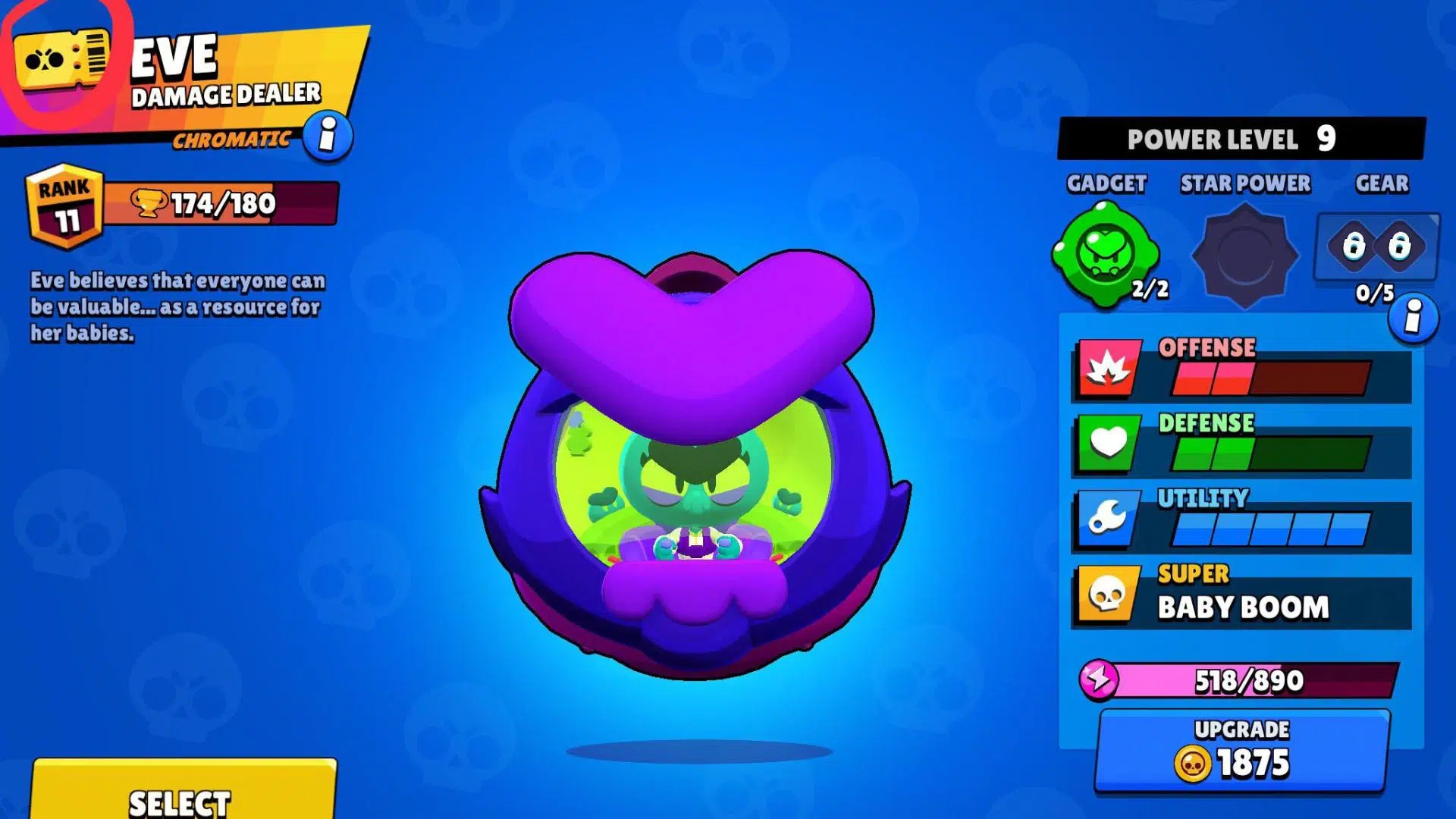 Cuánto mide Eve de Brawl Stars