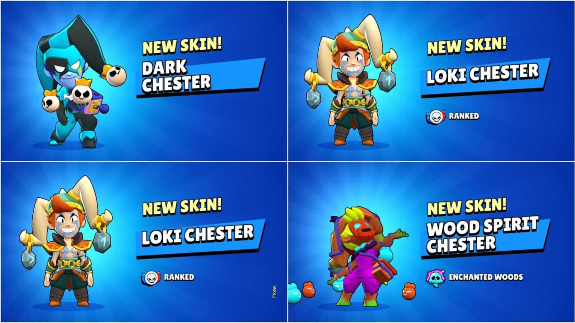 Todas las Skins de Chester en Brawl Stars