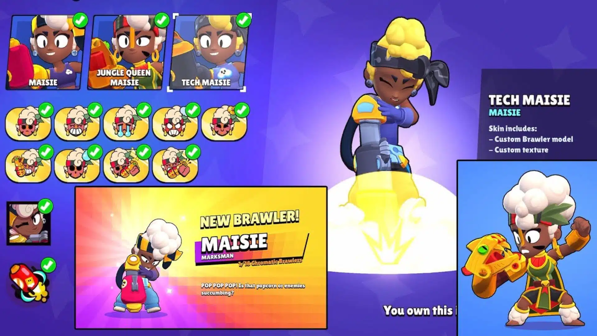 All Maisie Skins in Brawl Stars